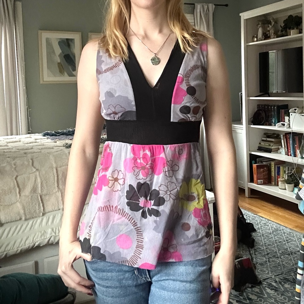 mesh sweet pea v neck babydoll top